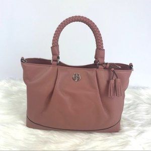 Giani Bernini MauveBraided Handle leather satchel- 0549